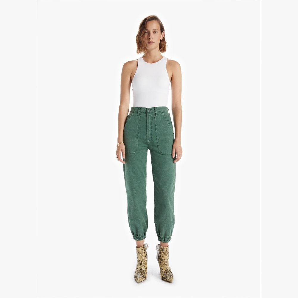 MOTHER Green Ankle Jeans